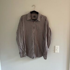 Men’s boss hugo boss slim fit flannel button down shirt size xl
